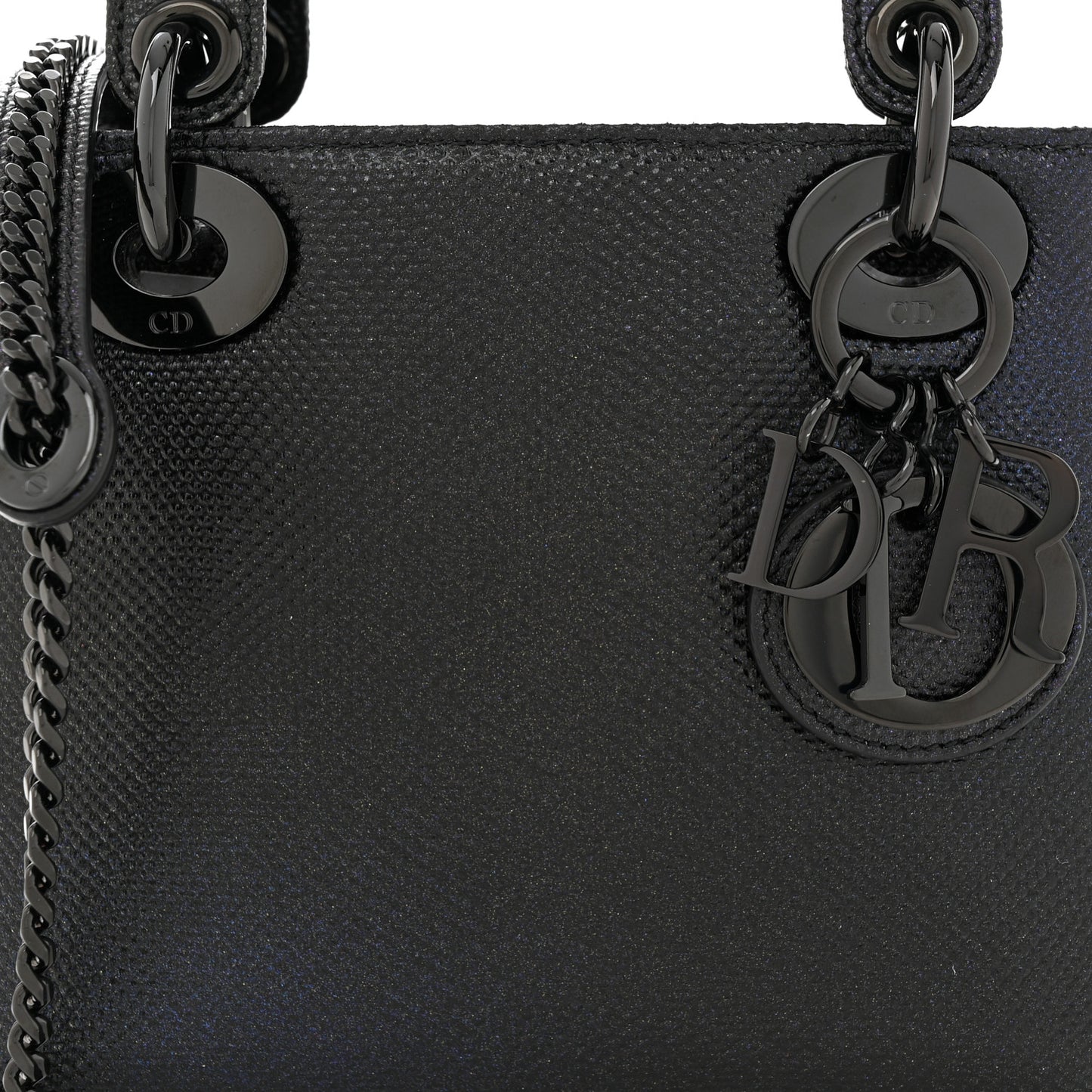 Metallic Karung Mini Lady Dior Black