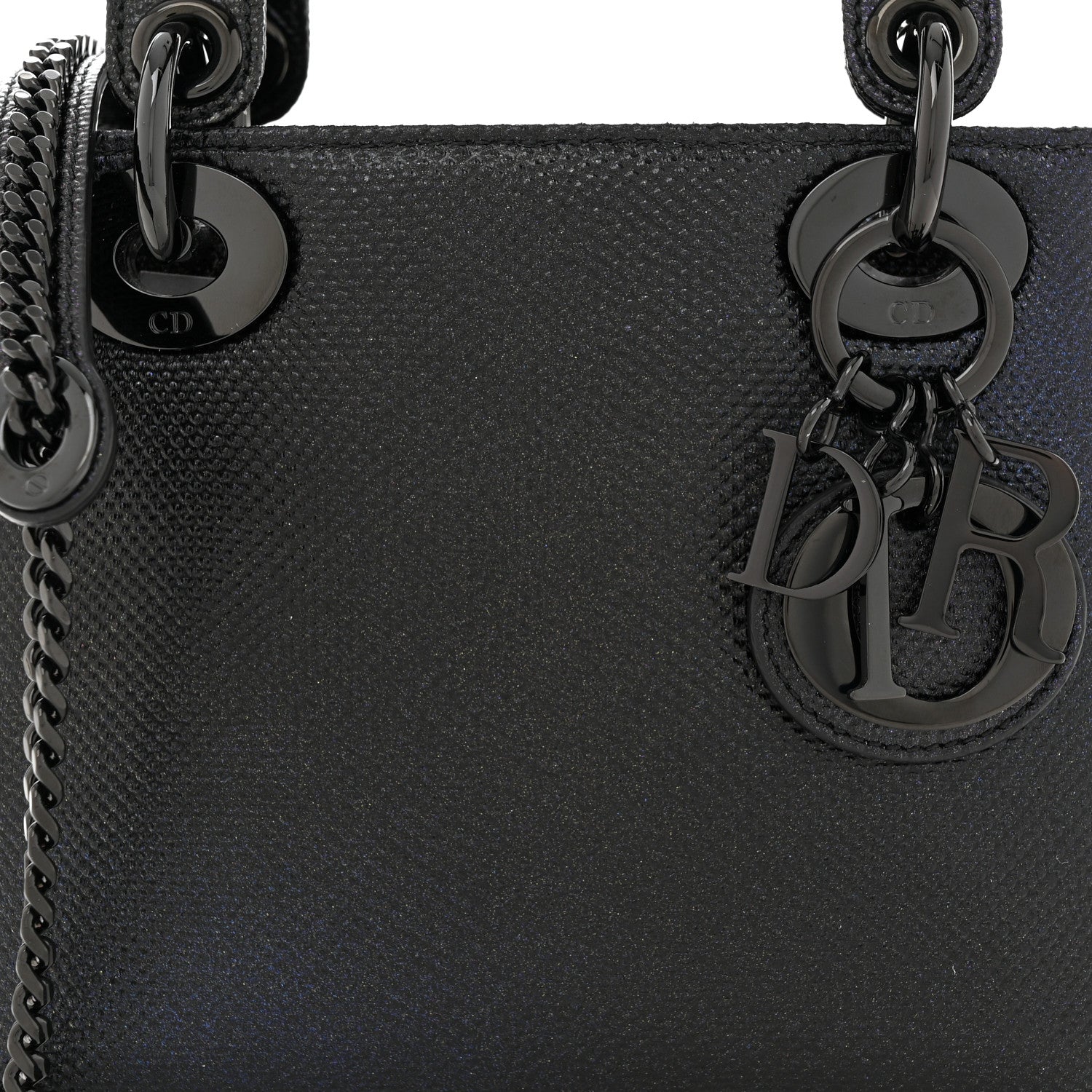 Christian Dior Metallic Karung Mini Lady Dior Black 8 of 10