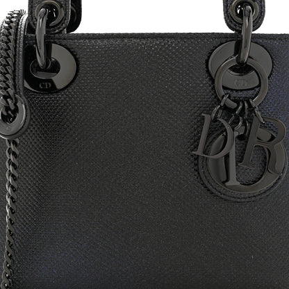 Christian Dior Metallic Karung Mini Lady Dior Black 8 of 10
