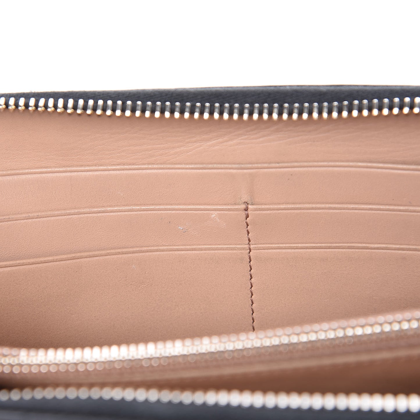 Vitello Shine Bow Zip Around Wallet Black