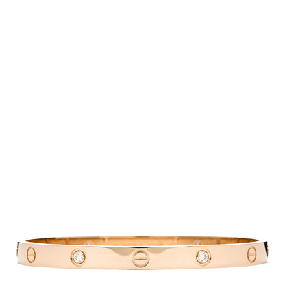 Cartier 18K Pink Gold 4 Diamond LOVE Bracelet 19 1 of 5