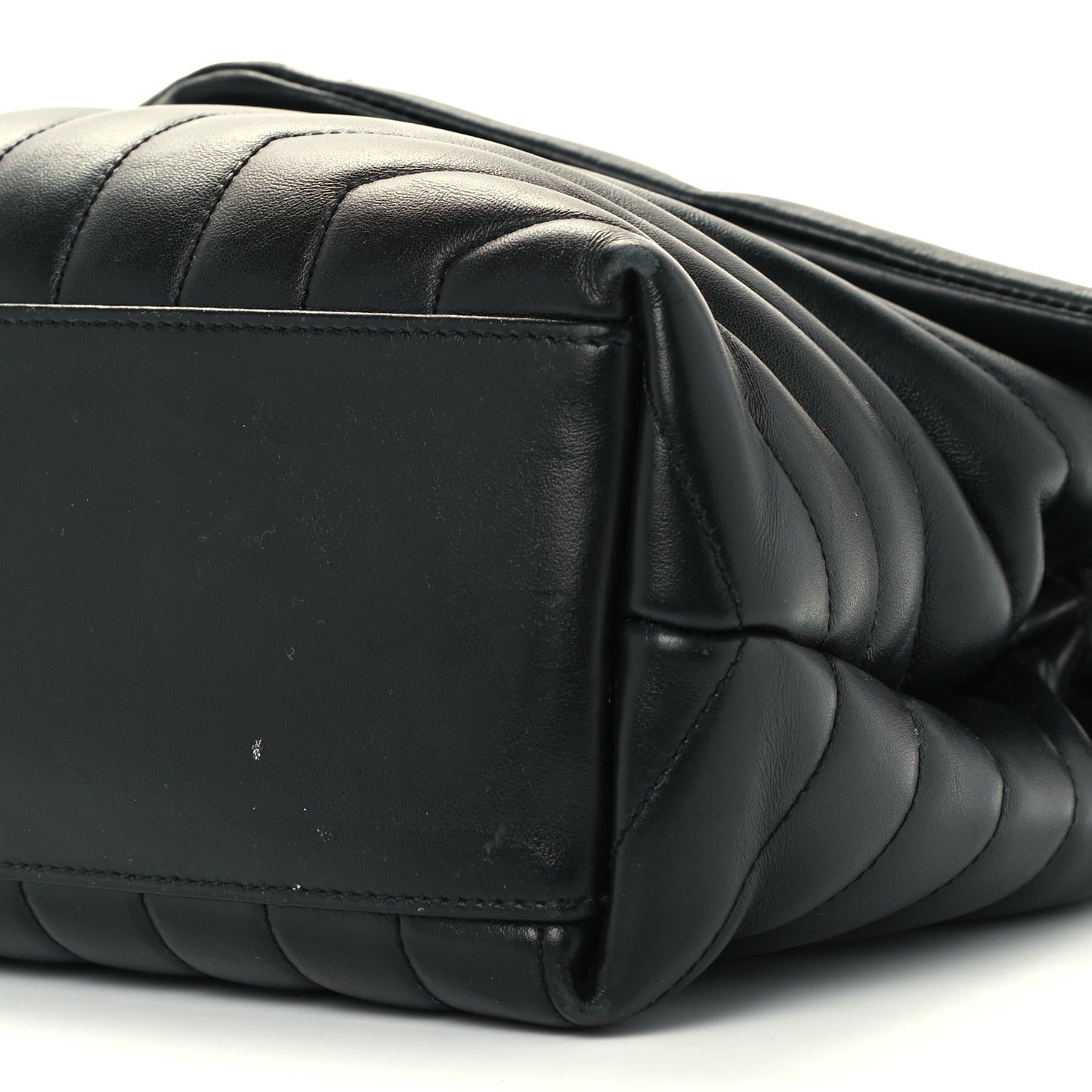 Calfskin Y Quilted Monogram Medium Loulou Chain Satchel Black