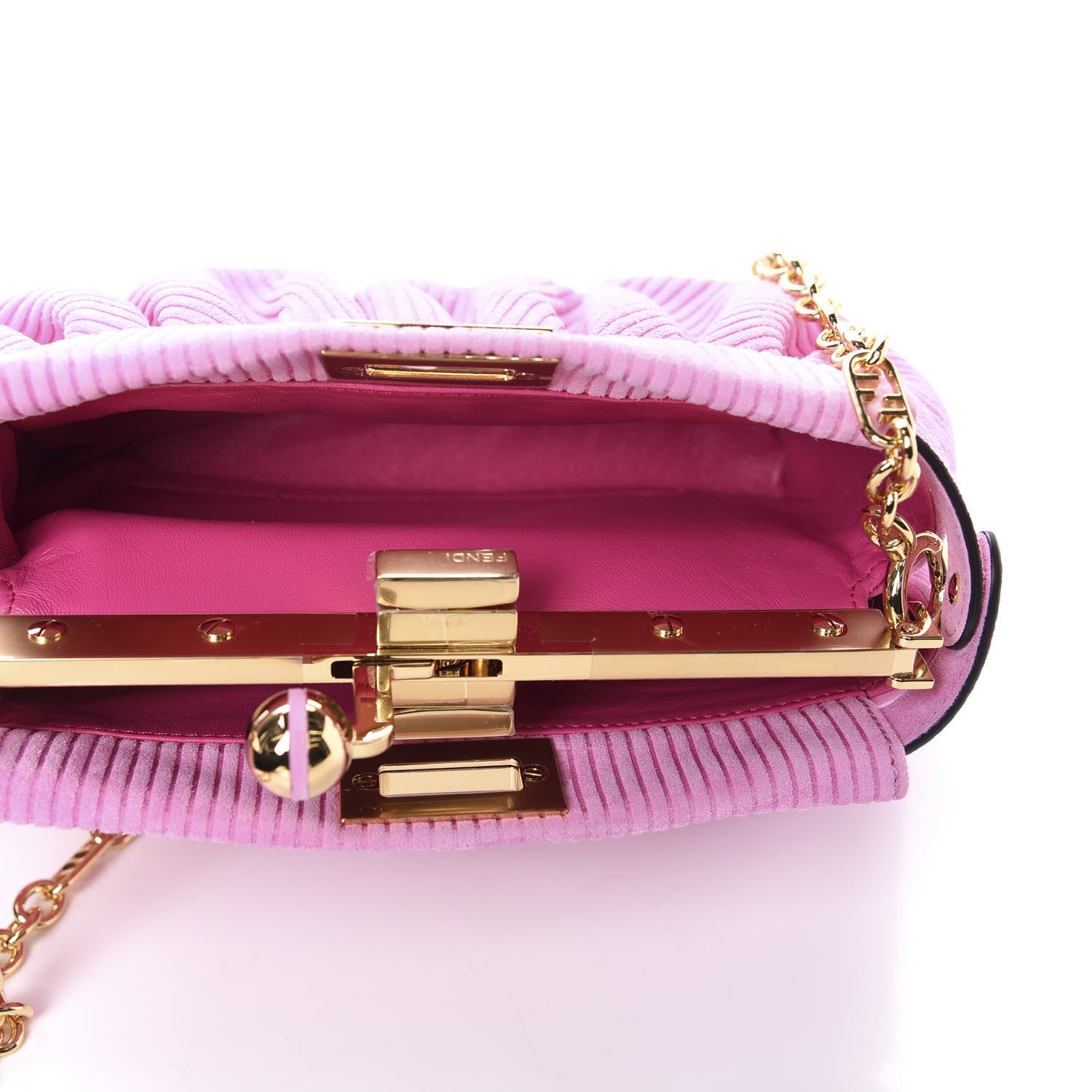 Fendi Camoscio Line Embossed Small Peekaboo Click Bag Lollypop 6 of 11