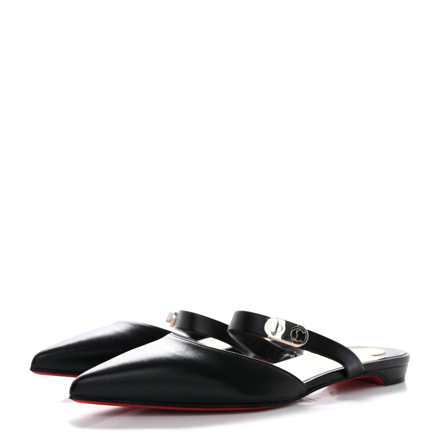 Nappa Choc Lock Flats 37 Black