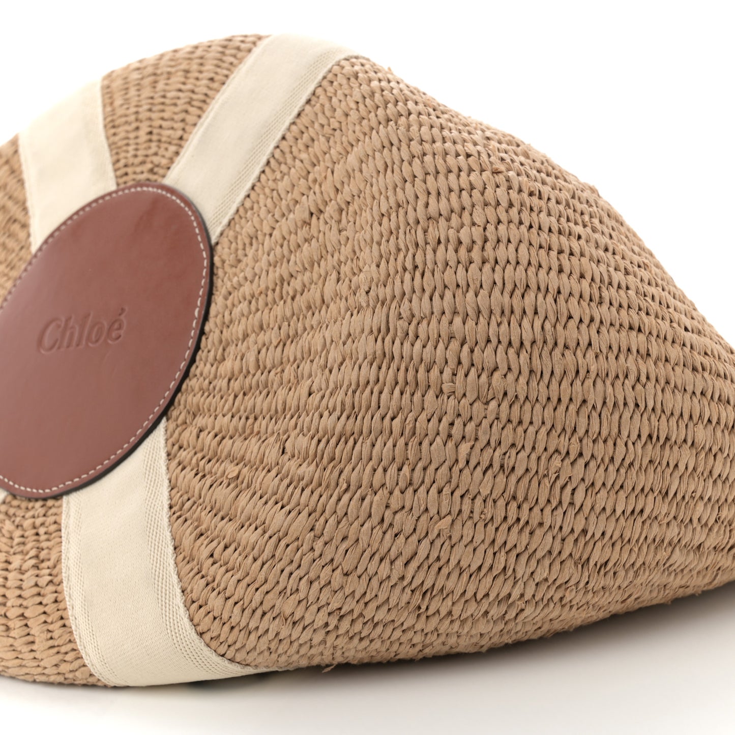 Raffia Large Woody Basket Bag White