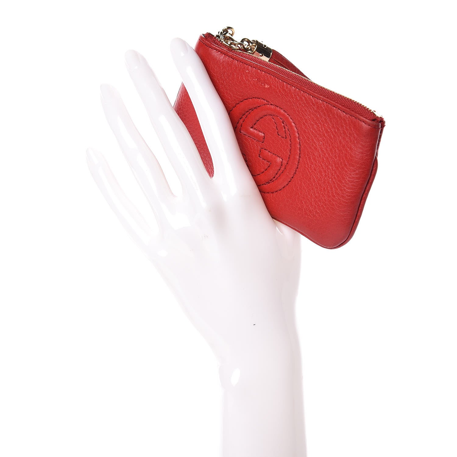Gucci Pebbled Calfskin Soho Key Case Red 2 of 9