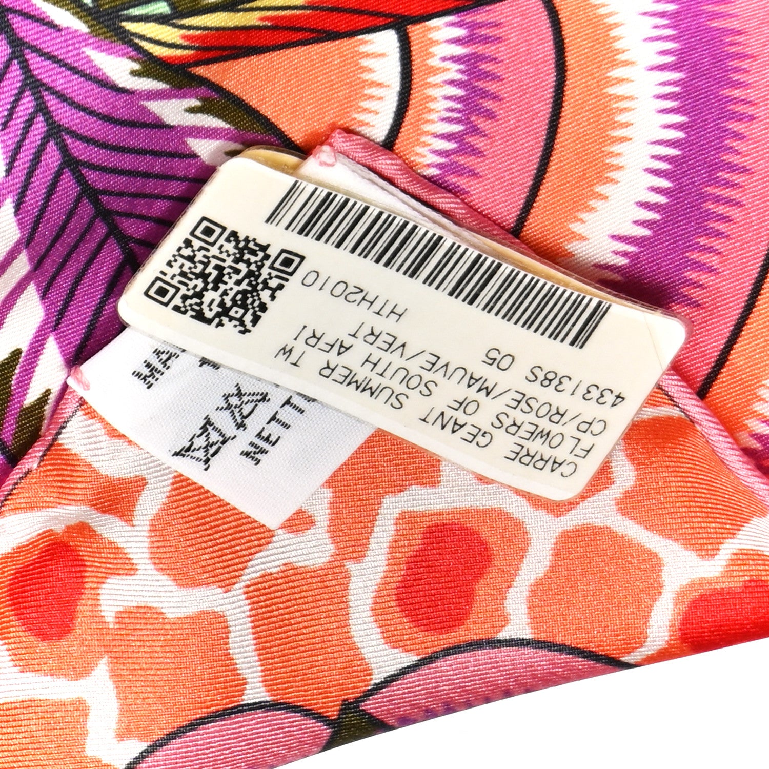 Hermes Silk Flowers of South Africa Scarf 140 Rose Mauve Vert 3 of 4