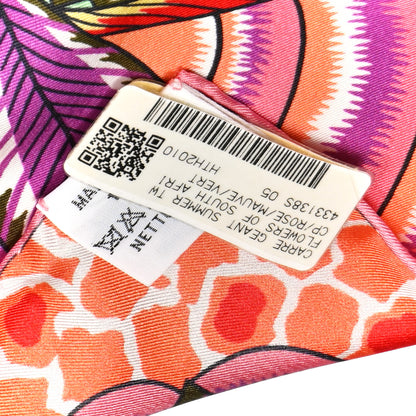 Hermes Silk Flowers of South Africa Scarf 140 Rose Mauve Vert 3 of 4