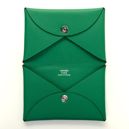 Hermes Evercolor Calvi Card Case Vert Vertigo 5 of 7