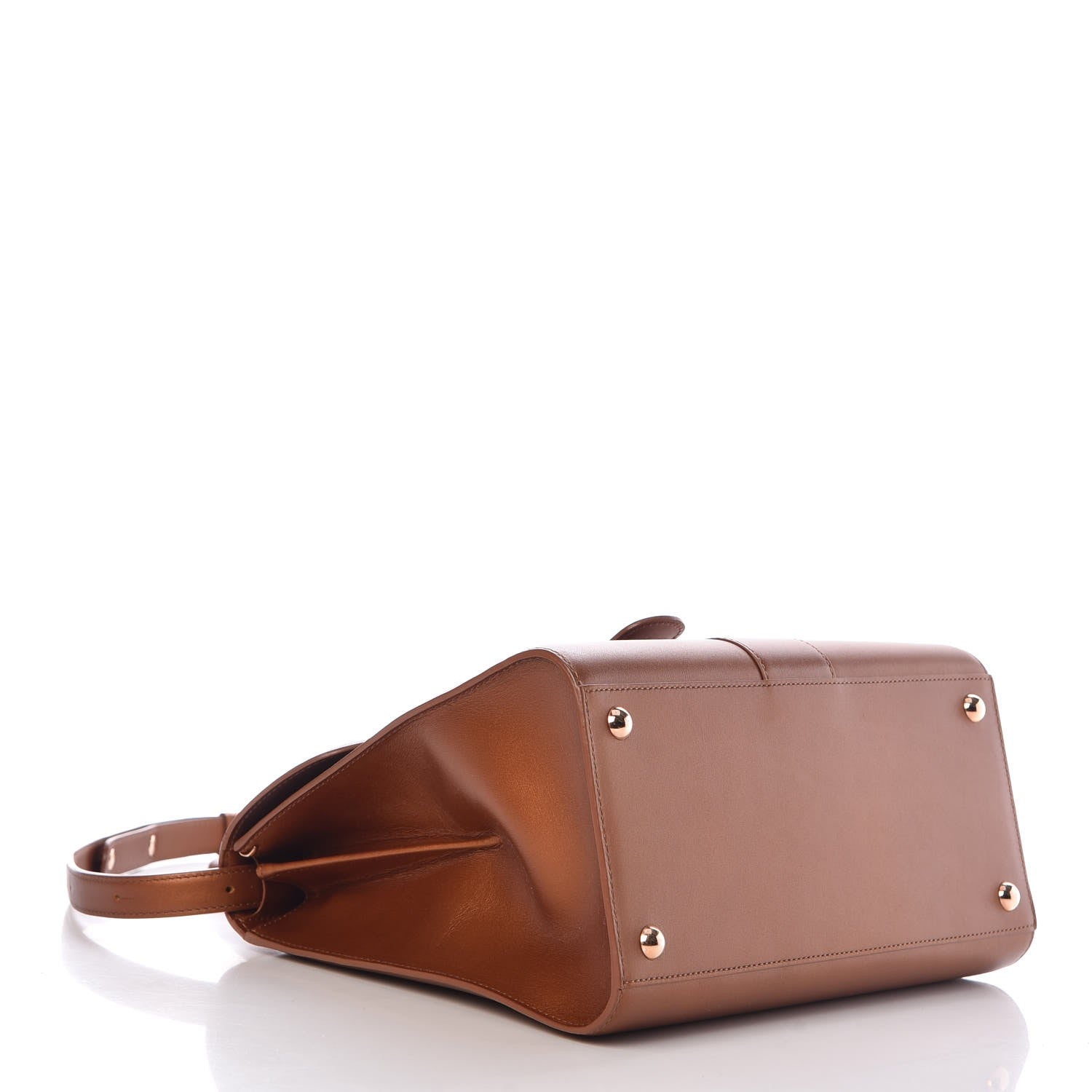 Delvaux Metallic Calfskin MM Brillant Satchel Bronze 4 of 7