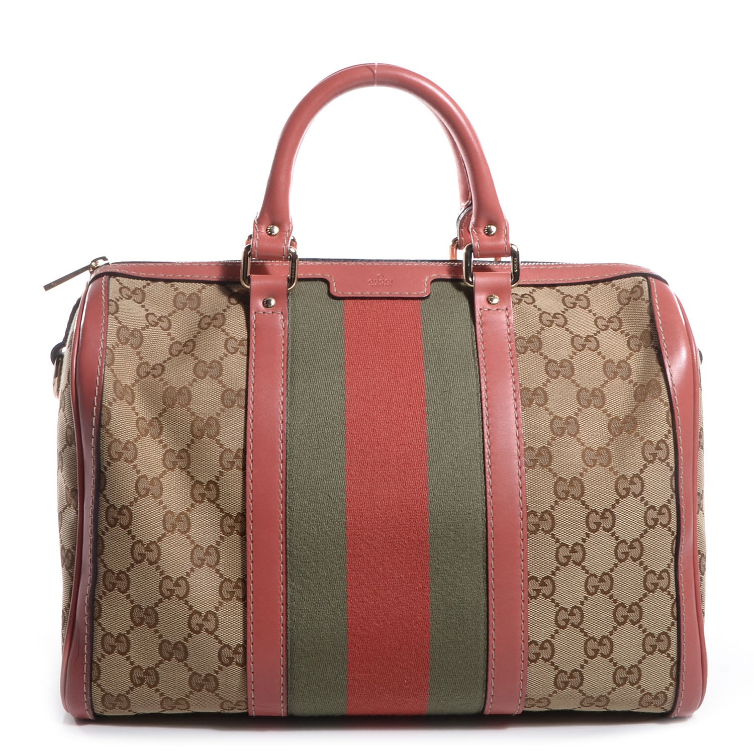 Gucci Monogram Vintage Web Medium Boston 1 of 7