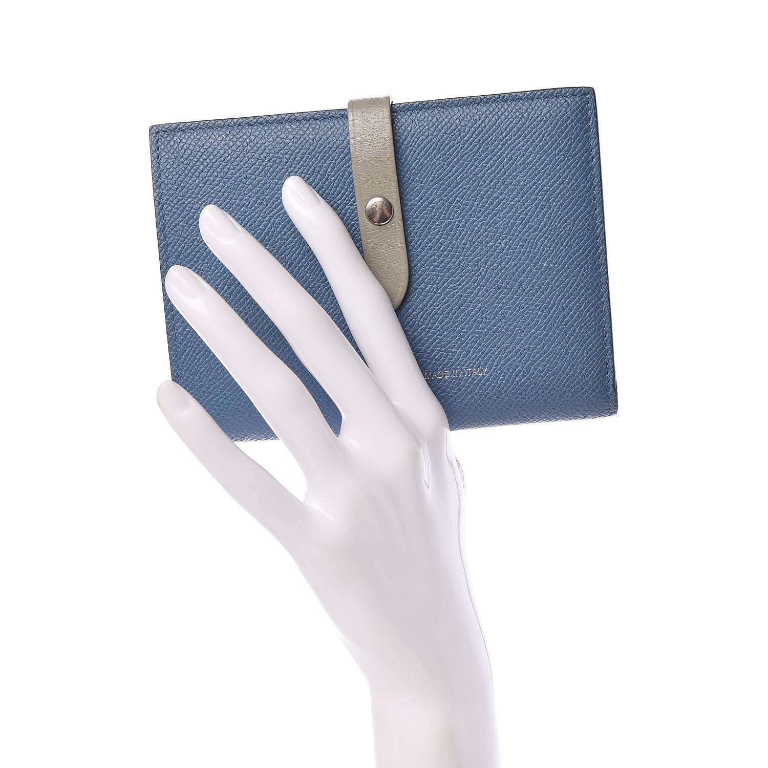Celine Grained Calfskin Medium Multifunction Strap Wallet Denim 2 of 11