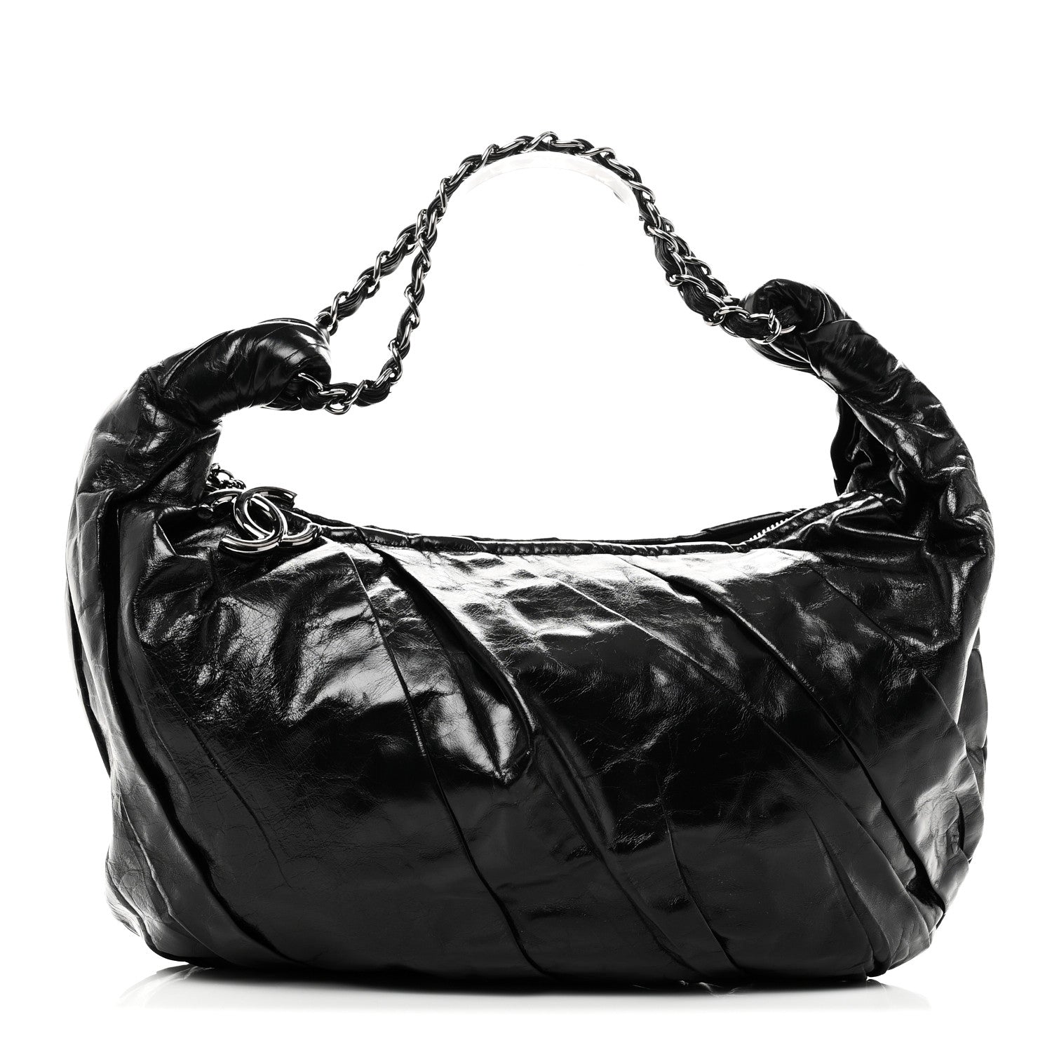 Chanel Glazed Calfskin Twisted Hobo Black 1 of 10