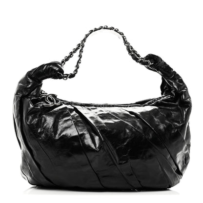 Chanel Glazed Calfskin Twisted Hobo Black 1 of 10