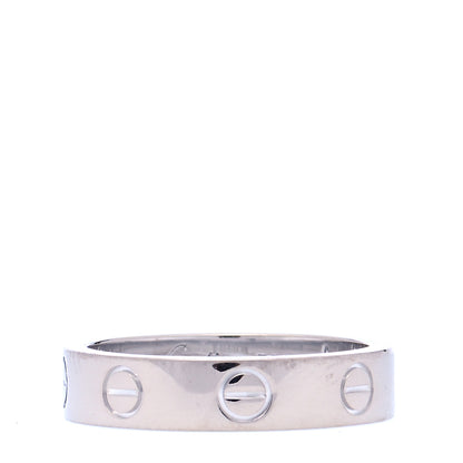 Cartier 18K White Gold Diamond 4mm LOVE Wedding Band Ring 49 4.75 3 of 6