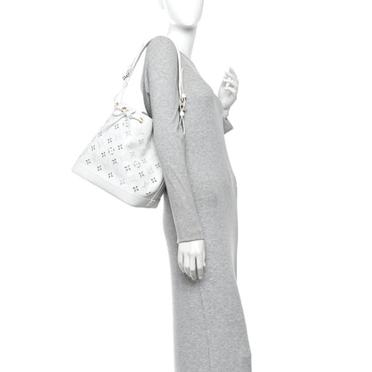 Louis Vuitton Calfskin Monogram Cutout Petit Noe White 2 of 9