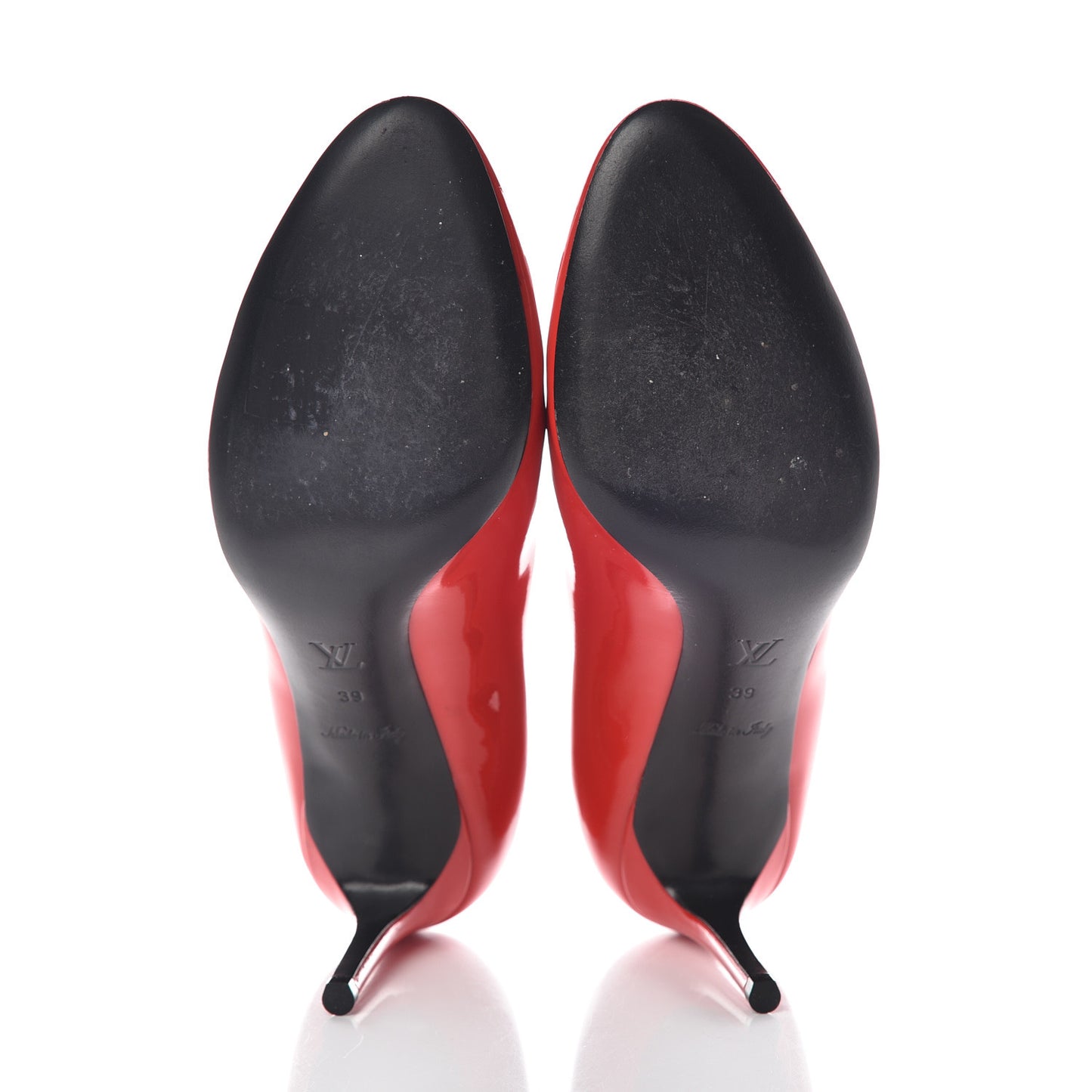 Patent Calfskin Betty Pumps 39 Red