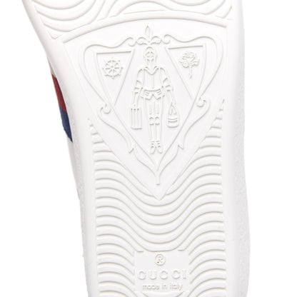 Gucci Calfskin Bee Star Embroidered Sylvie Web Ace Sneakers 35.5 White 7 of 9