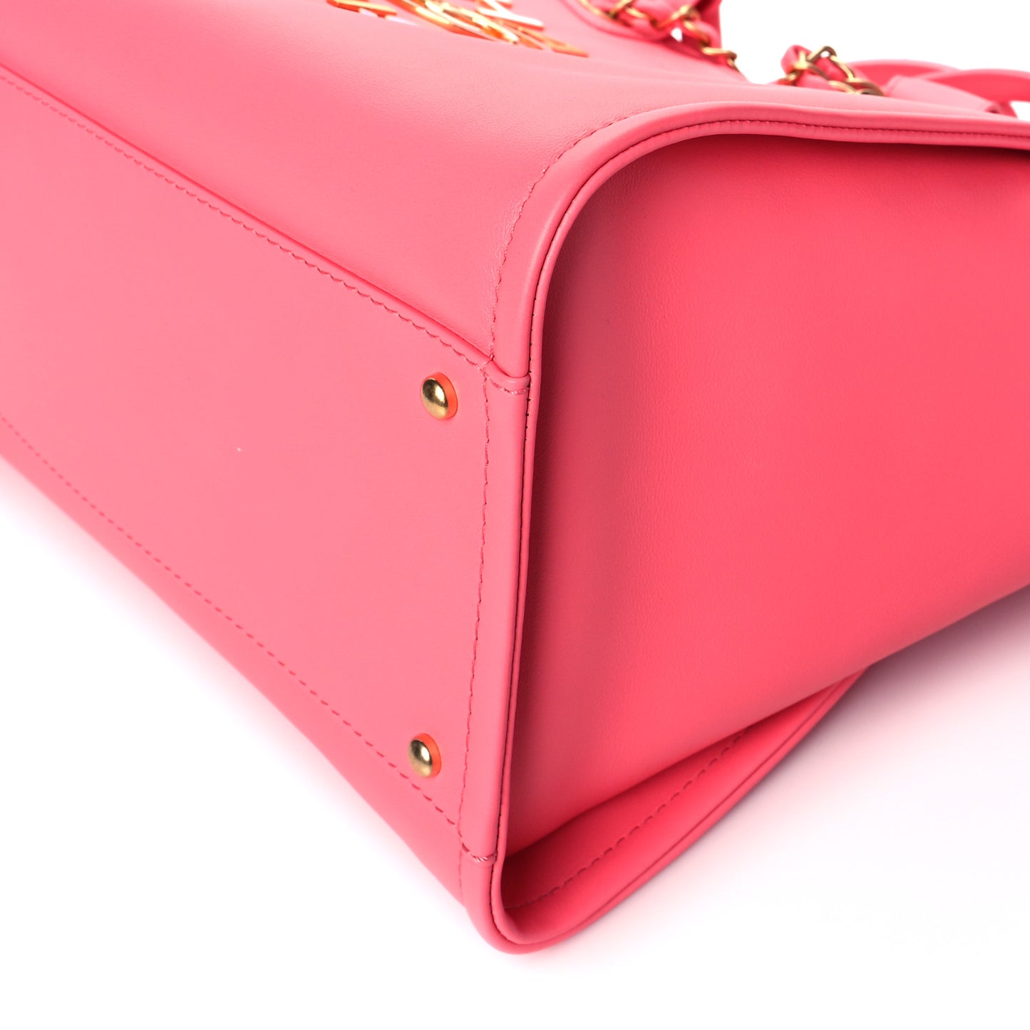Calfskin Medium Deauville Tote Coral Pink