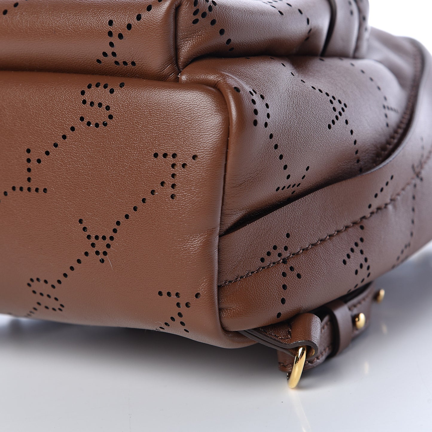 Eco Alter Nappa Perforated Logo Mini Backpack Brown