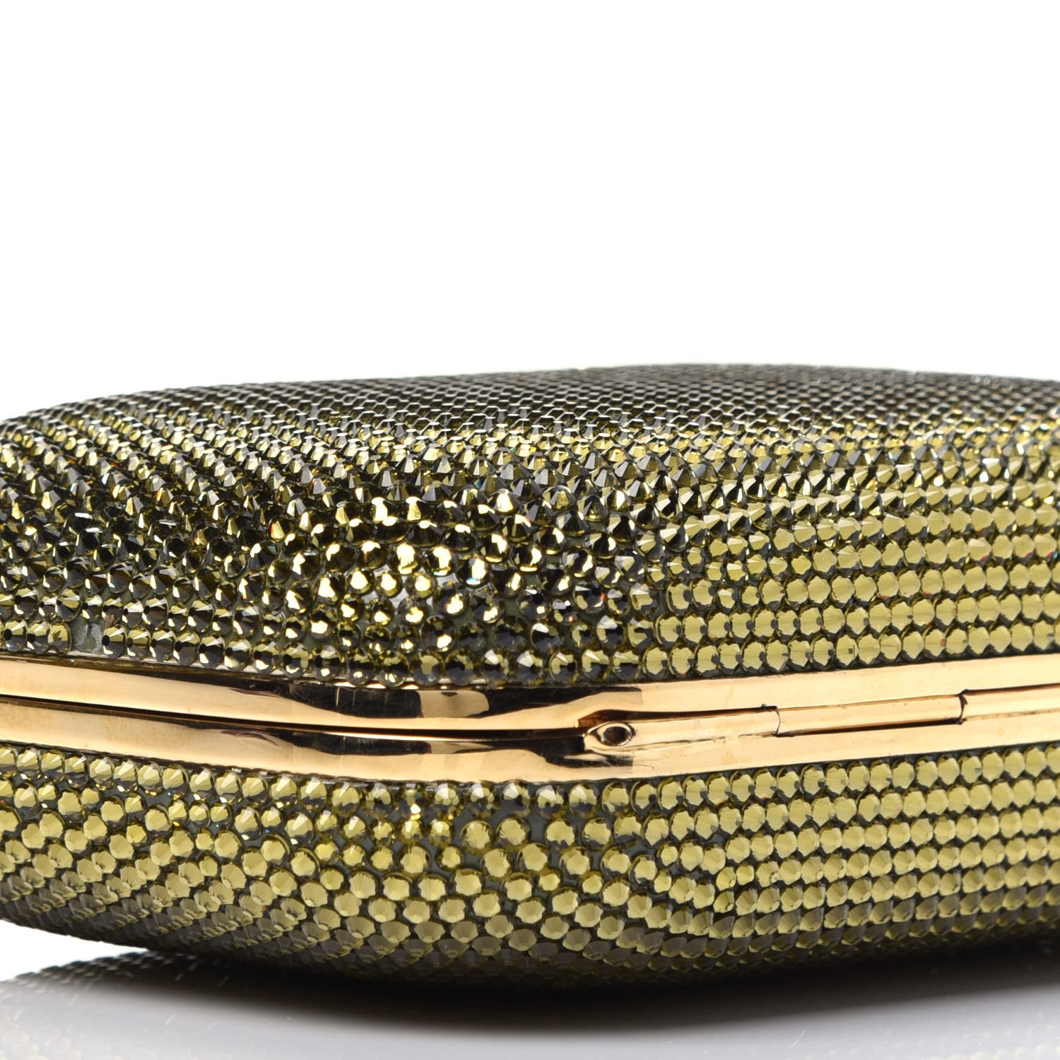 Judith Leiber Swarovski Crystal Minaudiere Clutch Gold 12 of 13