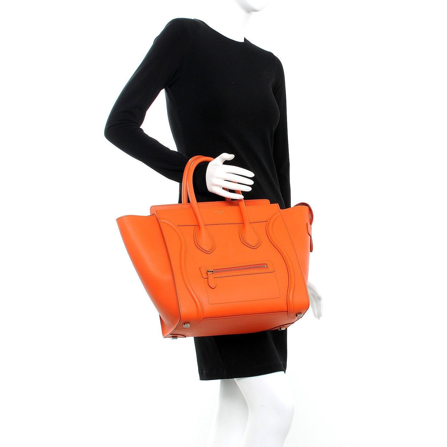 Celine Palmelato Mini Luggage Bright Orange 2 of 8