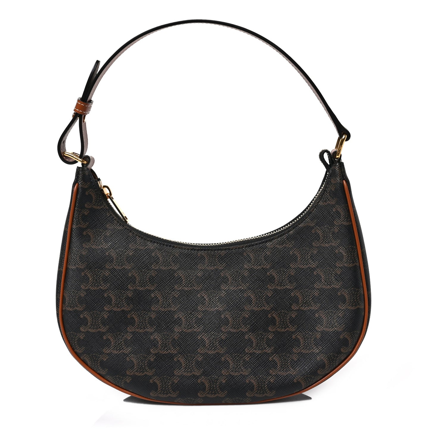 Triomphe Canvas Calfskin Ava Shoulder Bag Tan