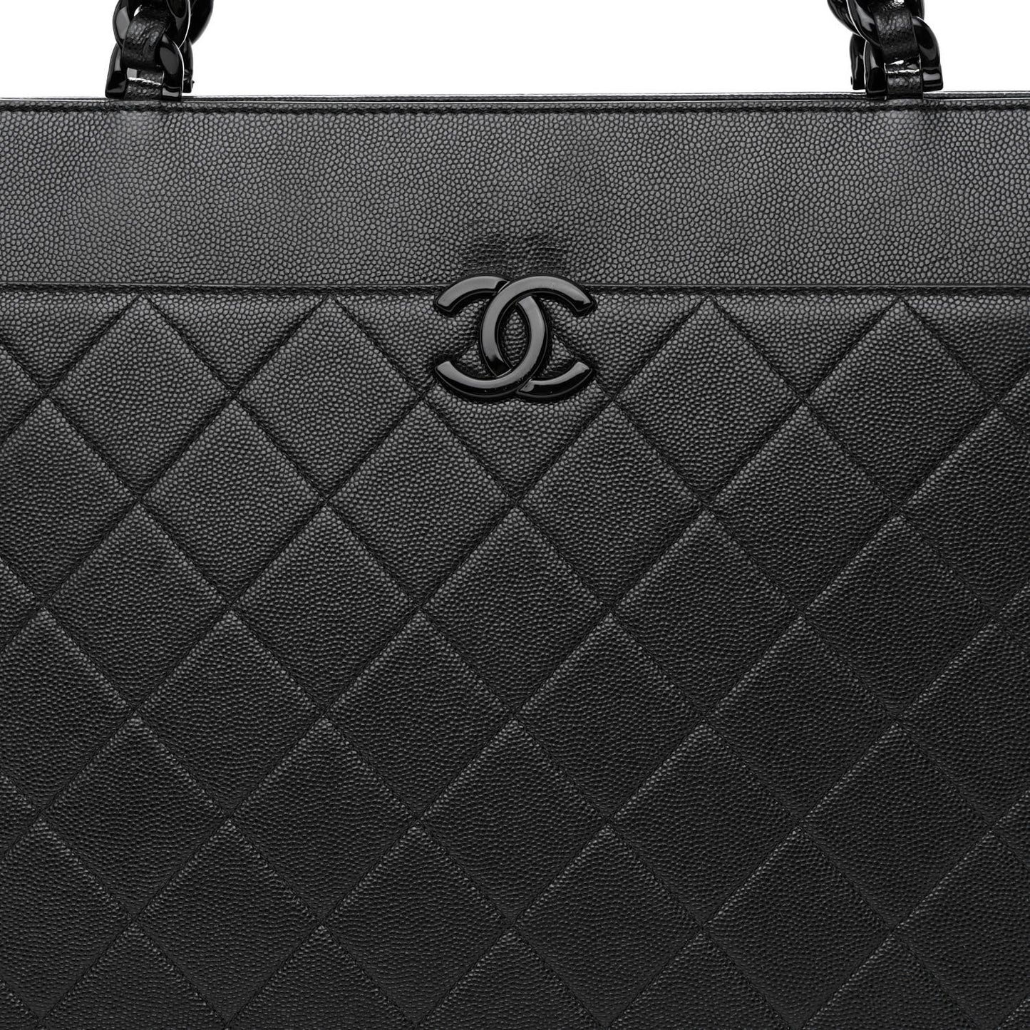 Caviar Quilted My Everything Large Shopping Tote Black