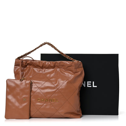 Chanel Shiny Calfskin Quilted Chanel 22 Camel 10 of 10