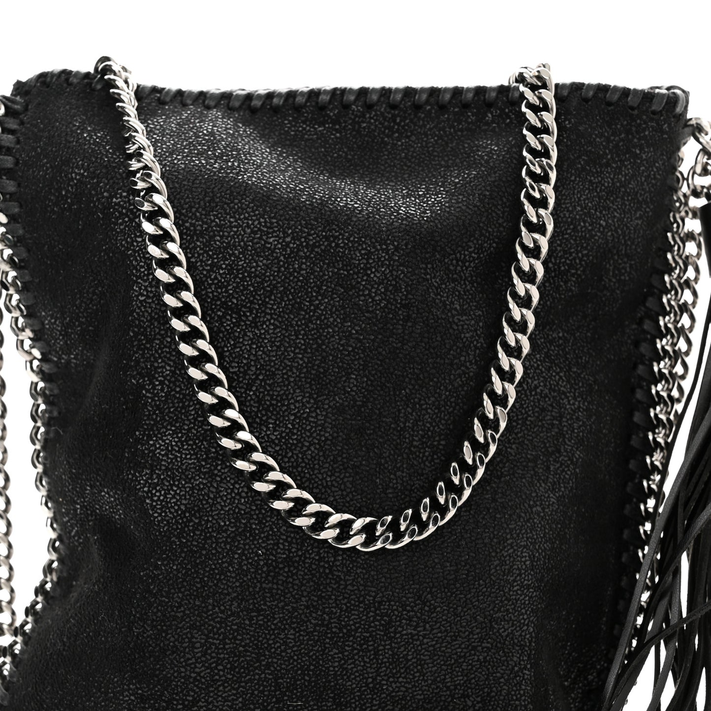 Shaggy Deer Falabella Tassel Flat Crossbody Black