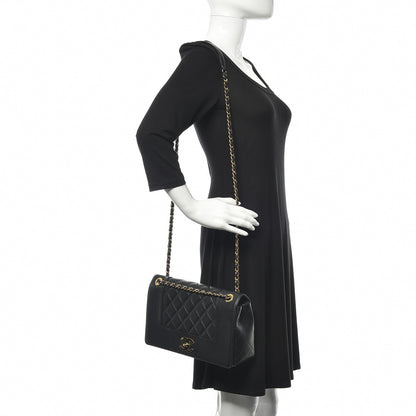 Chanel Sheepskin Quilted Vintage Mademoiselle Flap Black 2 of 22