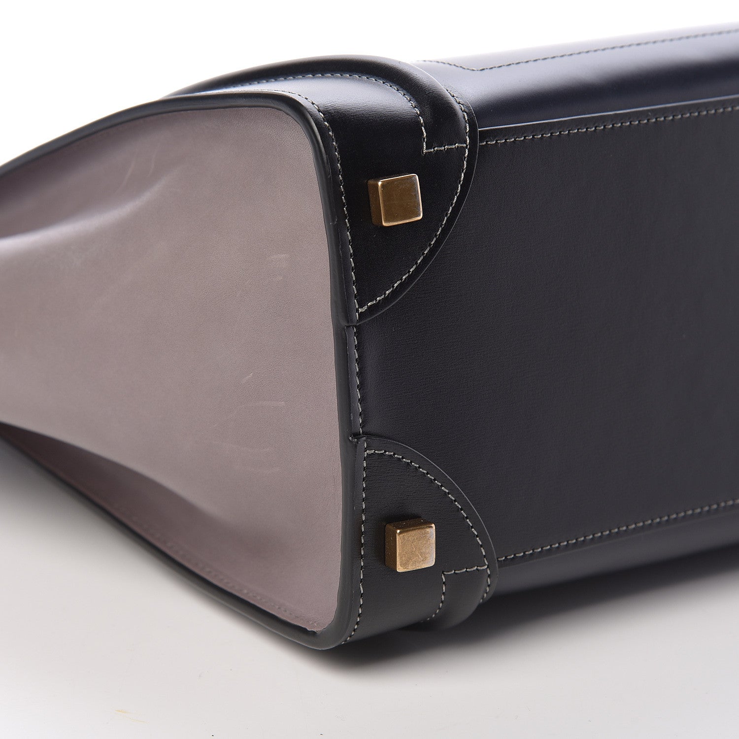 Celine Glazed Calfskin Micro Tri-Color Luggage Dark Blue 10 of 11
