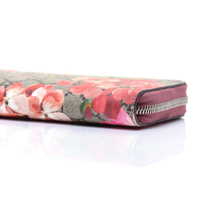 Gucci GG Supreme Monogram Blooms Zip Around Wallet Beige Multicolor Dry Rose 7 of 11