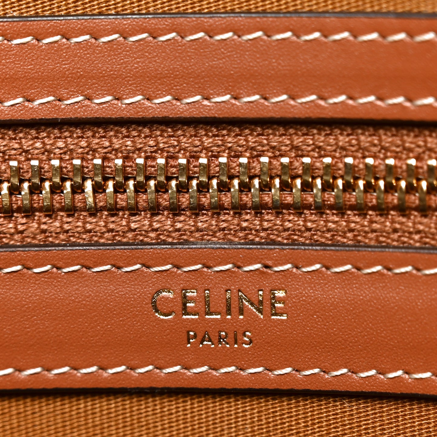 Triomphe Canvas Calfskin Horizontal Cabas Tan