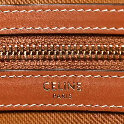 Celine Triomphe Canvas Calfskin Horizontal Cabas Tan 6 of 9
