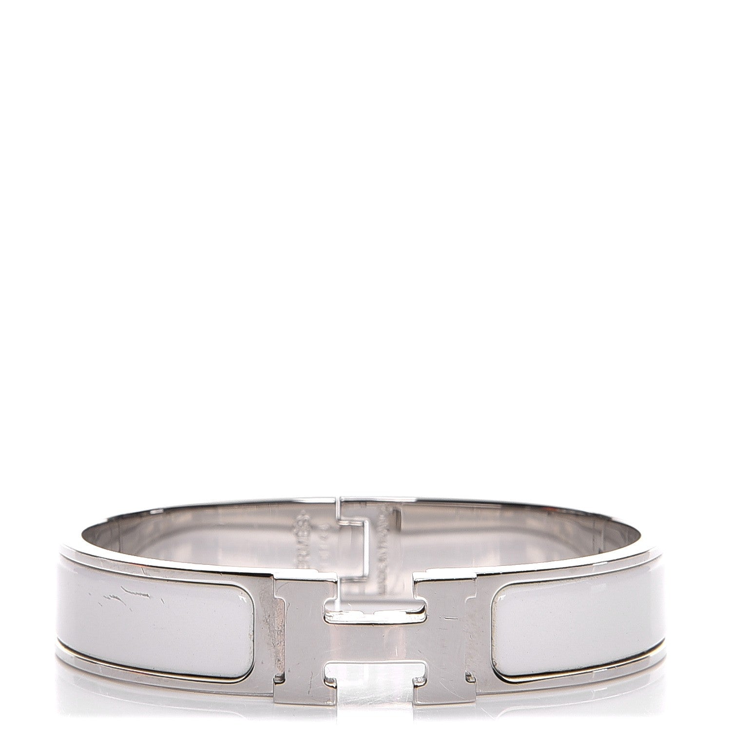 Hermes Enamel Narrow Clic Clac H Bracelet PM White 1 of 7