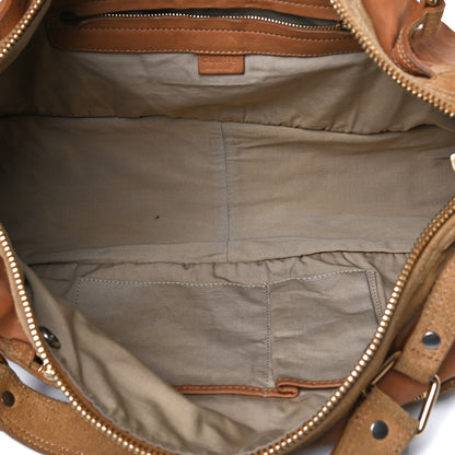 Celine Calfskin Suede Satchel Brown 5 of 18