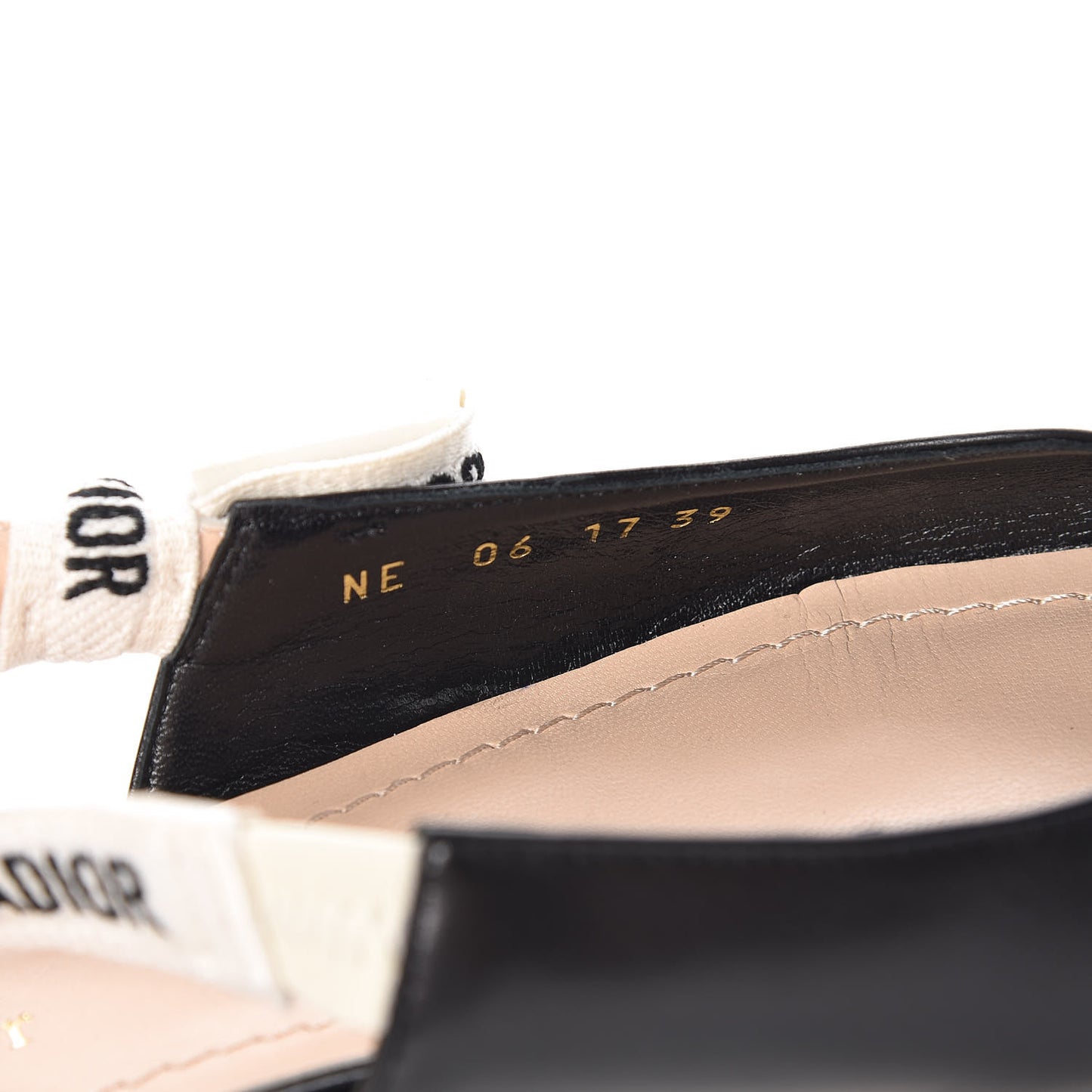 Lambskin Ribbon J'Adior Slingback Ballet Flats 39 Black