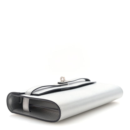 Hermes Metallic Chevre Chamkilight Kelly Wallet To Go Argent 4 of 11