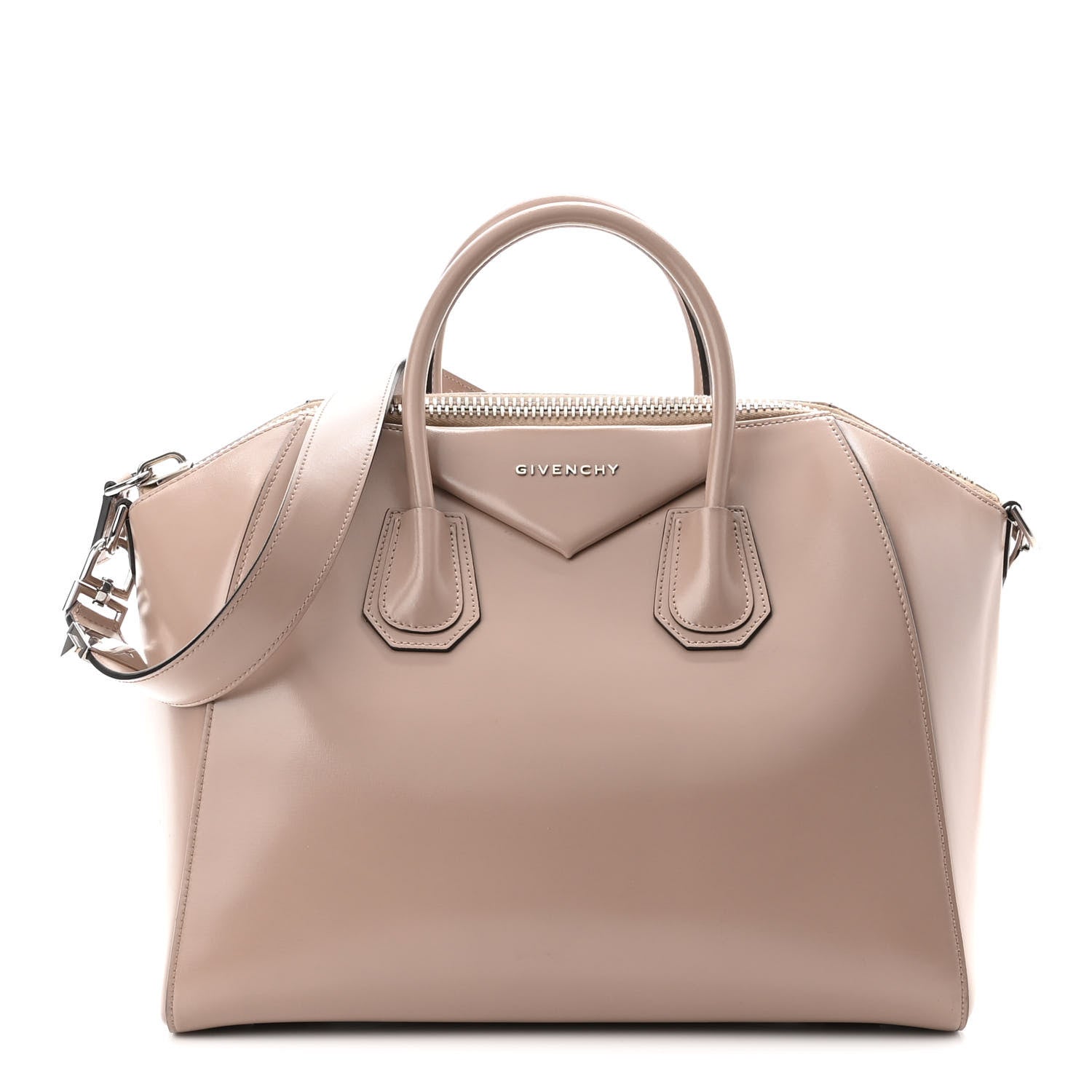 Givenchy Shiny Lord Calfskin Medium Antigona Taupe 1 of 9