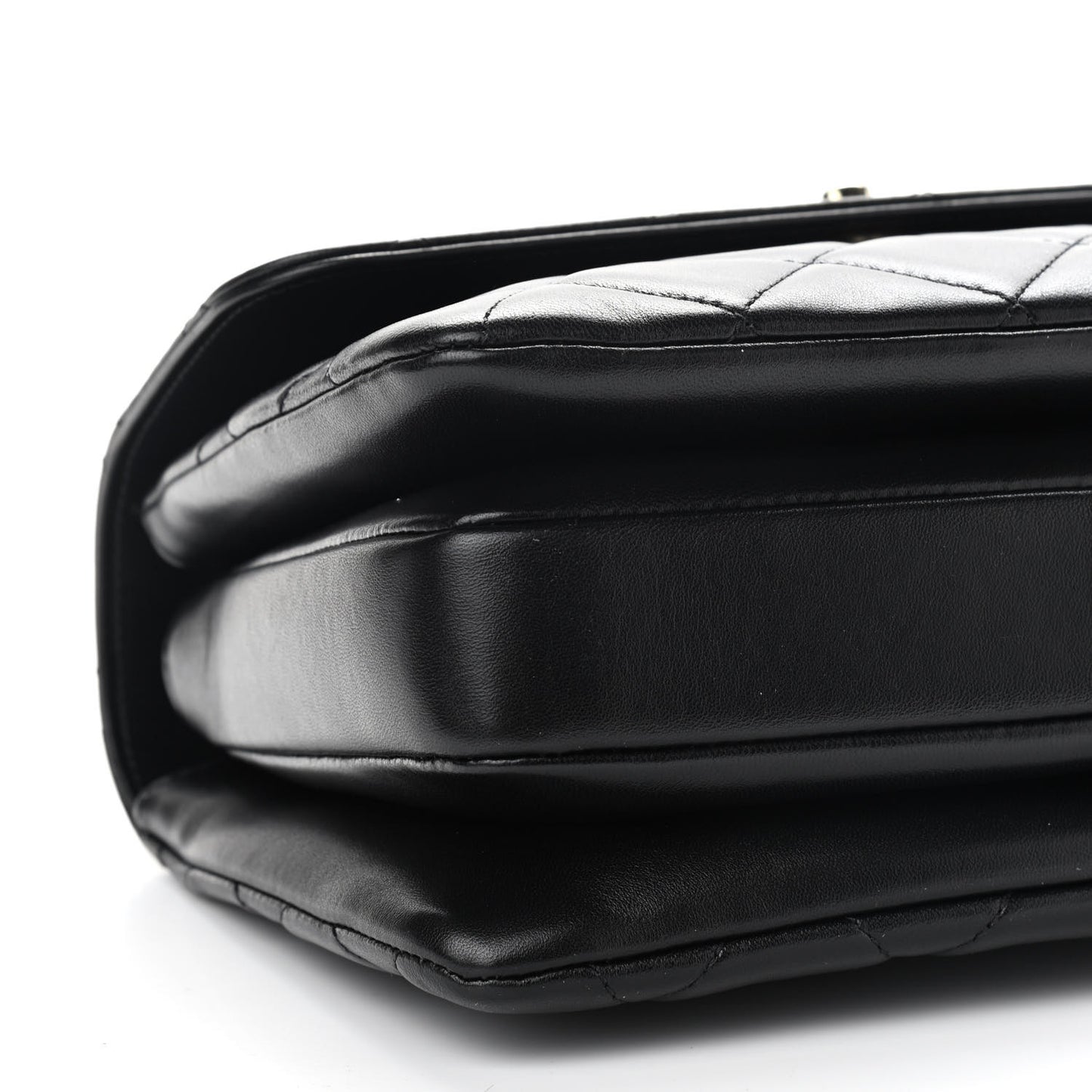 Lambskin Quilted Small Trendy CC Dual Handle Flap Bag Black