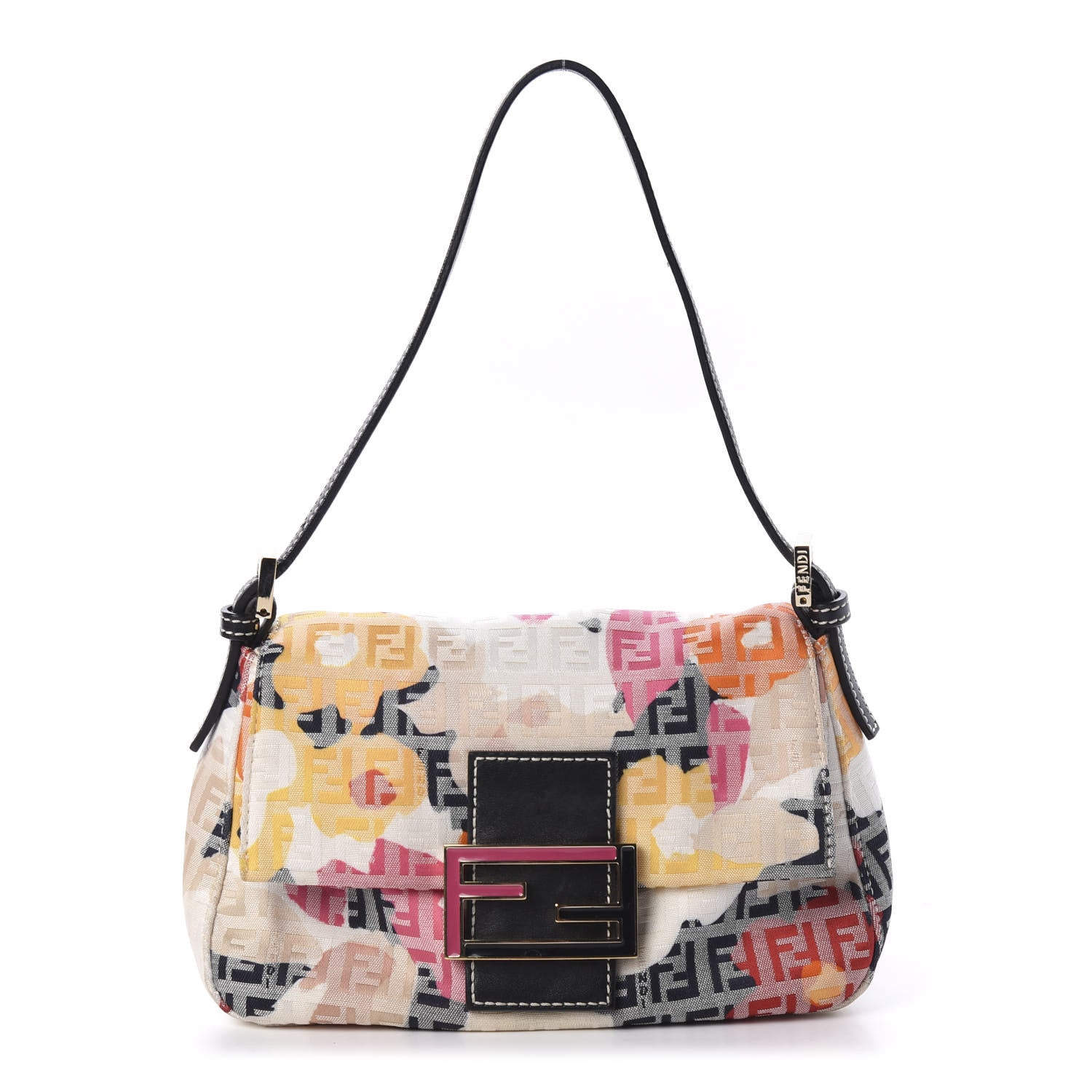 Fendi Zucchino Vitello Floral Mini Forever Mini Mama Baguette Beige Multicolor 1 of 10