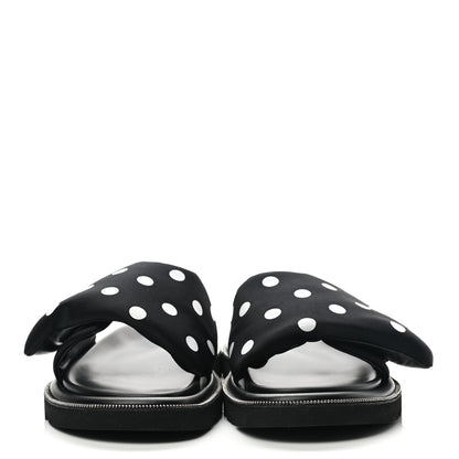 Louis Vuitton Satin Polka Dot Pool Pillow Flat Comfort Mule 42 Black White 2 of 8