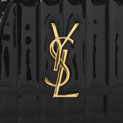 Saint Laurent Patent Calfskin Matelasse Monogram Vicky Chain Wallet Black 9 of 10
