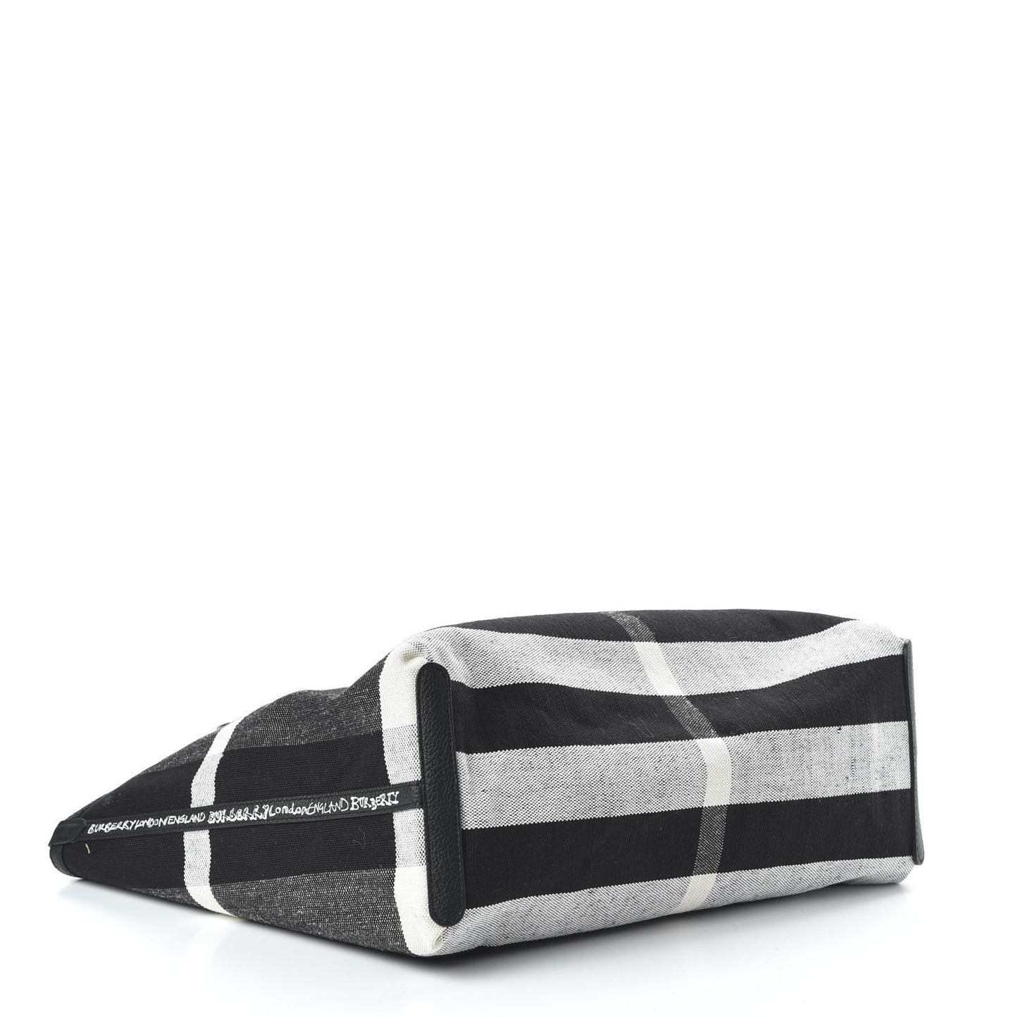 Coated Canvas Mega Check Medium Doodle Tote Black White