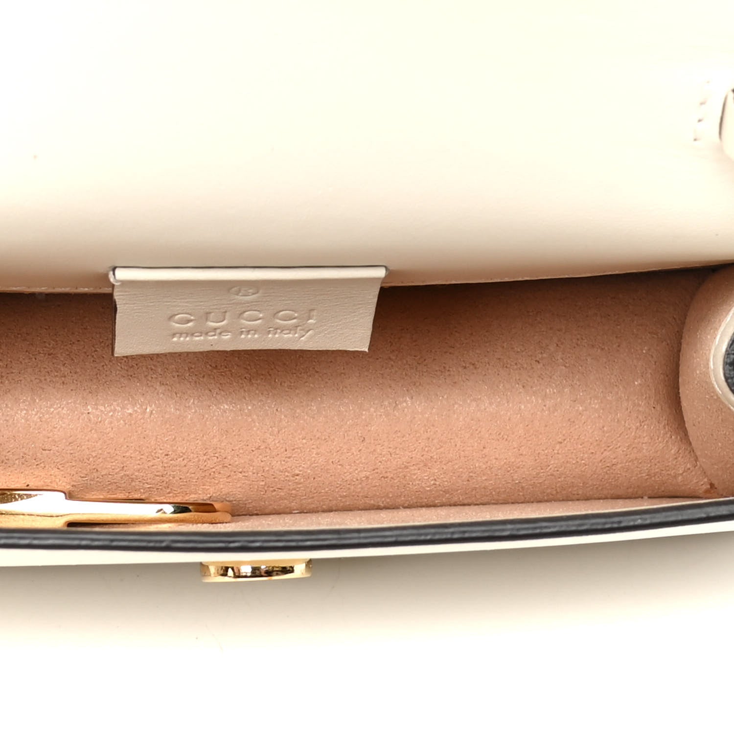 Gucci Calfskin Super Mini Sylvie Chain Shoulder Bag White 4 of 6
