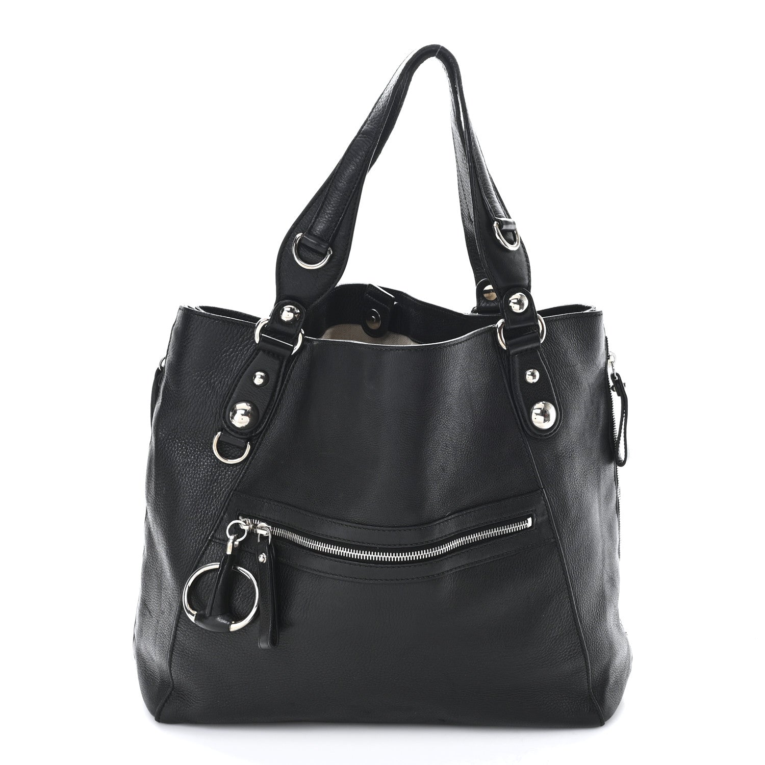 Gucci Leather Icon Bit Large Tote Black 1 of 10