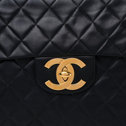 Chanel Washed Lambskin Quilted Maxi Single Flap Black 9 of 15