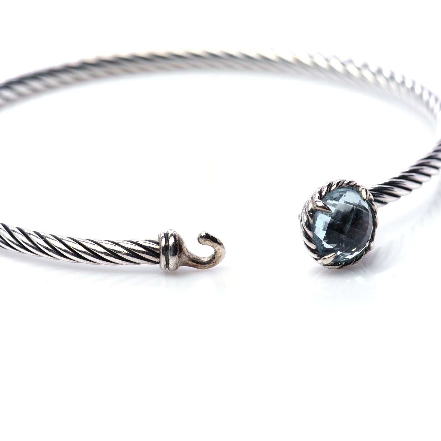 David Yurman Sterling Silver Blue Topaz 3mm Chatelaine Bracelet 4 of 6