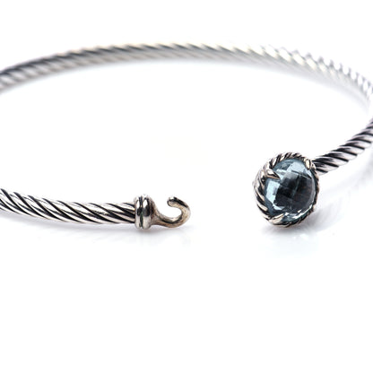 David Yurman Sterling Silver Blue Topaz 3mm Chatelaine Bracelet 4 of 6